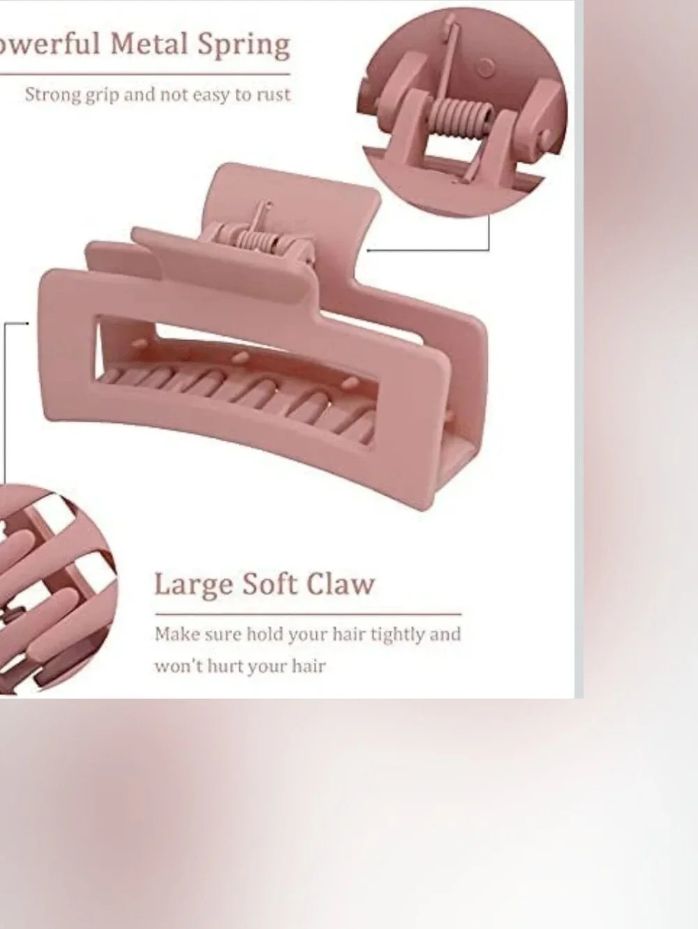 Matte Hair Claw Clip for Unisex - Stylish Grip Rectangle Frosted Hair Clip